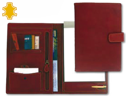 ARTESANIA - CARPETA PORTAFOLIOS CUARTO CON BOCHE PIEL MEDIDAS 27,5X19X3 CM. (Ref.704085)