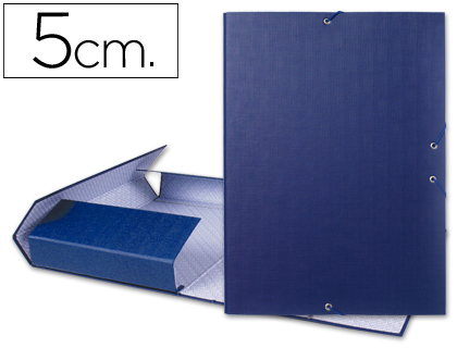 LIDERPAPEL - CARPETA PROYECTOS FOLIO LOMO 50MM Cartón FORRADO AZUL (Ref.PY51)