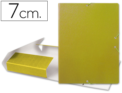 LIDERPAPEL - CARPETA PROYECTOS FOLIO LOMO 70MM Cartón GOFRADO AMARILLA (Ref.PJ71)