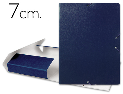 LIDERPAPEL - CARPETA PROYECTOS FOLIO LOMO 70MM Cartón GOFRADO AZUL (Ref.PJ72)