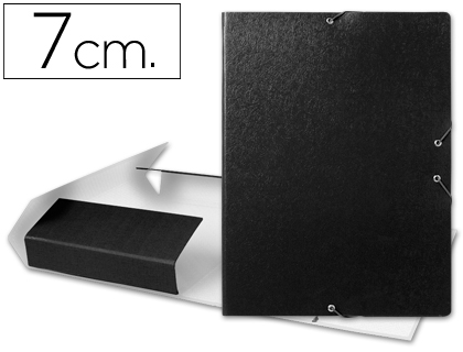LIDERPAPEL - CARPETA PROYECTOS FOLIO LOMO 70MM Cartón GOFRADO NEGRA (Ref.PJ74)