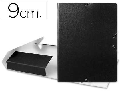LIDERPAPEL - CARPETA PROYECTOS FOLIO LOMO 90MM Cartón GOFRADO NEGRA (Ref.PJ94)