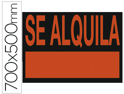 LIDERPAPEL - CARTEL PLASTICO &quot;SE ALQUILA&quot; ROJO FLUORESCENTE 700X500 MM (Ref.SQ02)