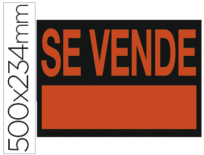 LIDERPAPEL - CARTEL PLASTICO &quot;SE VENDE&quot; ROJO FLUORESCENTE -500X234 MM (Ref.SV01)