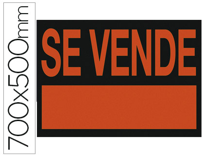 LIDERPAPEL - CARTEL PLASTICO &quot;SE VENDE&quot; ROJO FLUORESCENTE 700X500 MM (Ref.SV02)