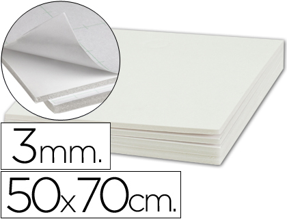 LIDERPAPEL - Cartón PLUMA ADHESIVO 1 CARA 50X70 CM ESPESOR 3 MM (Ref.LU06)