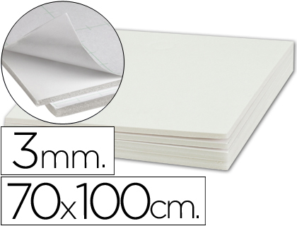 LIDERPAPEL - Cartón PLUMA ADHESIVO 1 CARA 70X100 CM ESPESOR 3 MM (Ref.LU08)