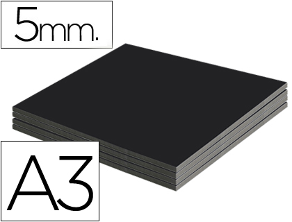 LIDERPAPEL - Cartón PLUMA NEGRO DOBLE CARA DIN A3 ESPESOR 5 MM (Ref.LU13)