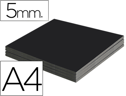 LIDERPAPEL - Cartón PLUMA NEGRO DOBLE CARA DIN A4 ESPESOR 5 MM (Ref.LU14)