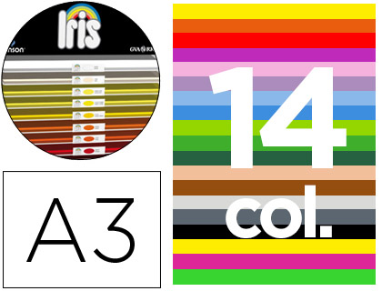 GUARRO - CARTULINA A-3 29,7X42 CMS CONTENIDO "C" COLORES SURTIDOS 185 GRS (Ref.0040837)