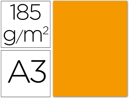 GUARRO - CARTULINA DIN A3 MANDARINA185 GR PAQUETE 50 H (Ref.200040187)