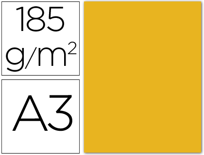 GUARRO - CARTULINA DIN A3 ORO 185 GR PAQUETE 50 H (Ref.200005834)