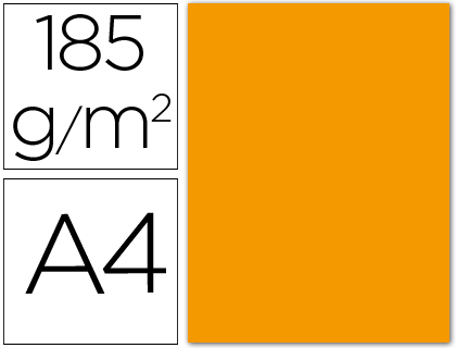 GUARRO - CARTULINA DIN A4 MANDARINA 185 GR PAQUETE 50 H (Ref.200040157)