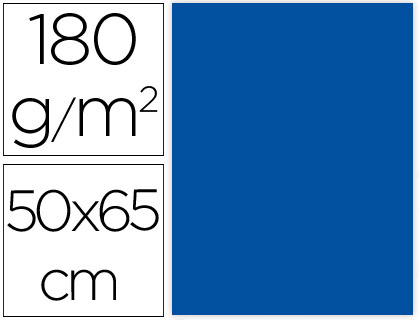 LIDERPAPEL - CARTULINA 50X65 CM 180G/M2 AZUL PAQUETE DE 25 (Ref.CX58)
