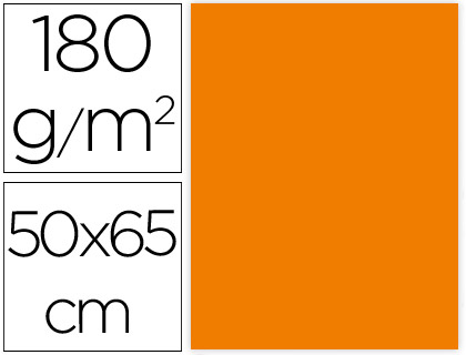 LIDERPAPEL - CARTULINA 50X65 CM 180G/M2 NARANJA FUERTE PAQUETE DE 25 (Ref.CX65)