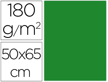 LIDERPAPEL - CARTULINA 50X65 CM 180G/M2 VERDE NAVIDAD PAQUETE DE 25 (Ref.CX73)