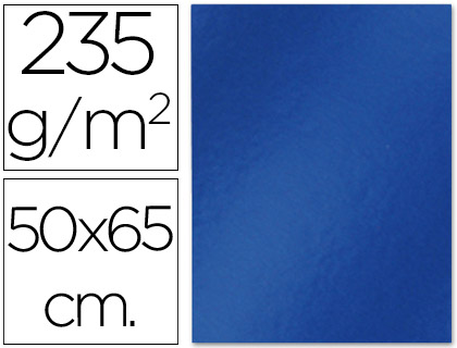 LIDERPAPEL - CARTULINA 50X65 CM 235G/M2 METALIZADA AZUL (Ref.CM04)
