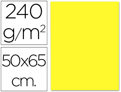 LIDERPAPEL - CARTULINA 50X65 CM 240G/M2 AMARILLO (Ref.CX02)