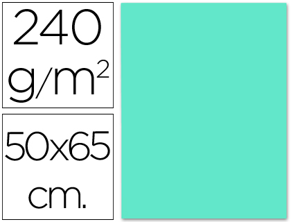 LIDERPAPEL - CARTULINA 50X65 CM 240G/M2 AZUL TURQUESA (Ref.CX05)