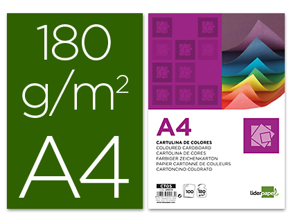 LIDERPAPEL - CARTULINA A4 180G/M2 VERDE BILLAR PAQUETE DE 100 (Ref.CT16)