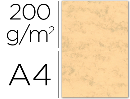 MICHEL - CARTULINA MARMOLEADA DIN A4 200 GR. OCRE PAQUETE DE 100 H (Ref.4620/30)