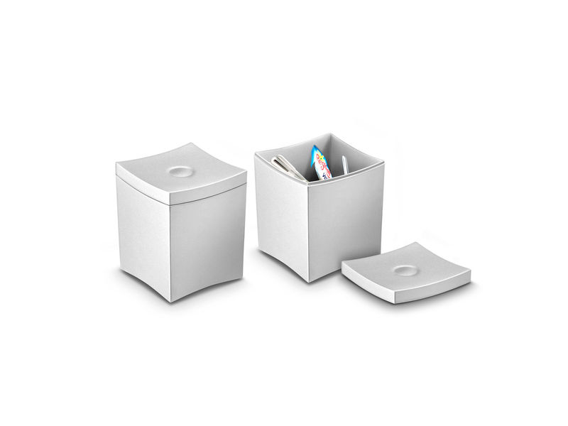 CEP - Recip.Sobremesa para tirar palitos,etc.,usados,dim.util.8,2x8,2xH9,4cmgris metalizado (Ref.1012000561)