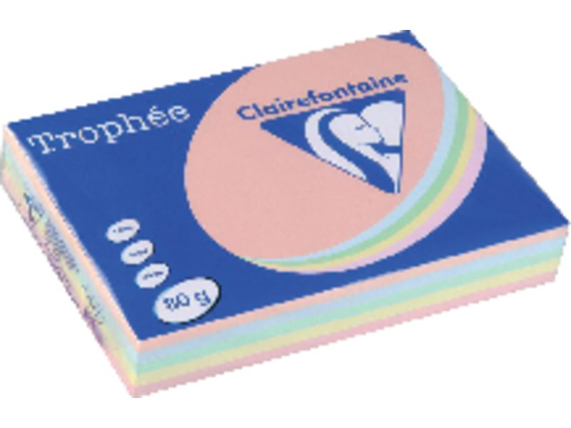 TROPHÉE - Papel multifunción color 500h 80 g. A4 Surtidos suaves (Ref.1703C)