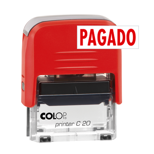 COLOP - Sello AUTOMATICO &quot;PAGADO&quot; - Tinta ROJA - Printer 20 (38x14mm) (Ref.151710)