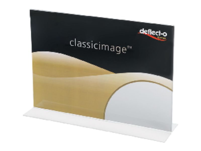 DEFLECTO - Expositor sobremesa A5 horizontal En T a 2 caras (Ref.47905)