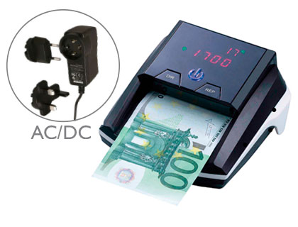 Q-CONNECT - DETECTOR DE BILLETES FALSOS CON CARGADOR ELECTRICO PUERTO USB ACTUALIZACION DE DIVISAS (Ref.KF14930)