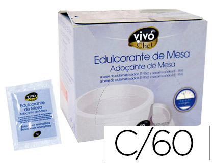 EDULCORANTE VIVOCHEF DE FACIL DISOLUCION CAJA DE 60 SOBRES (Ref.75073)