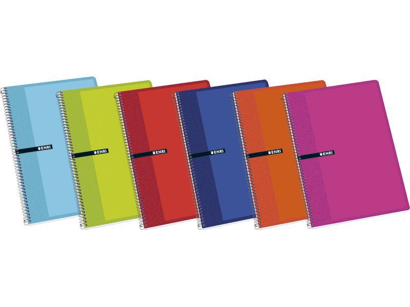 ENRI - Cuaderno 5ud 80h Folio Cuadricula 4x4 Surtido (Ref.100430066)