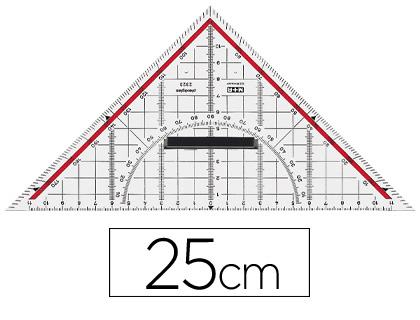 MOR - ESCUADRA GEOMETRIA 25 CM PLASTICO CRISTAL (Ref.23251000)