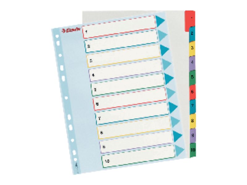 ESSELTE - Separadores numericos 10 posiciones A4 Cartulina (Ref.100208)