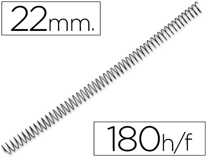Q-CONNECT - ESPIRAL METALICO 64 5:1 22MM 1,2MM CAJA DE 100 UNIDADES (Ref.KF04435)