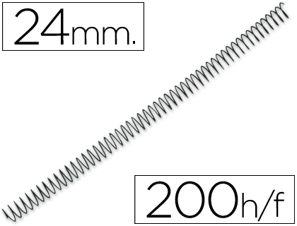 Q-CONNECT - ESPIRAL METALICO 64 5:1 24MM 1,2MM CAJA DE 100 UNIDADES (Ref.KF04436)
