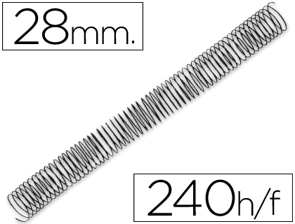 Q-CONNECT - ESPIRAL METALICO 64 5:1 28MM 1,2MM CAJA DE 50 UNIDADES (Ref.KF04438)