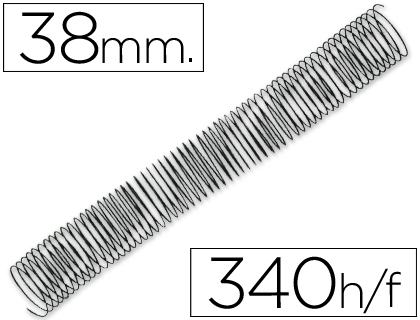 Q-CONNECT - ESPIRAL METALICO 64 5:1 38MM 1,2MM CAJA DE 25 UNIDADES (Ref.KF04443)