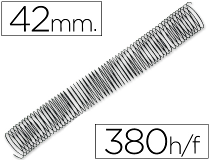 Q-CONNECT - ESPIRAL METALICO 64 5:1 42MM 1,2MM CAJA DE 25 UNIDADES (Ref.KF04460)