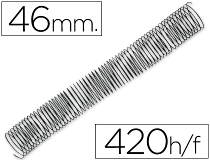 Q-CONNECT - ESPIRAL METALICO 64 5:1 46MM 1,2MM CAJA DE 25 UNIDADES (Ref.KF04462)