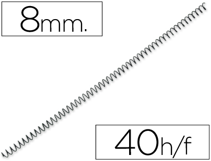 Q-CONNECT - ESPIRAL METALICO 64 5:1 8MM 1MM CAJA DE 200 UNIDADES (Ref.KF04428)