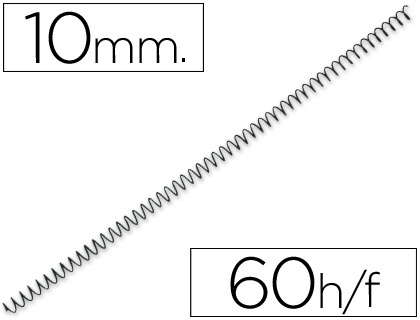 YOSAN - ESPIRAL METALICO NEGRO PASO 56 4:1 10 MM CALIBRE 1,00 MM (Ref.3034EMN10)
