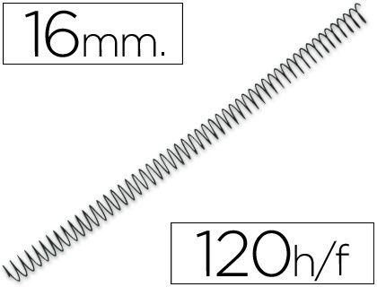 YOSAN - ESPIRAL METALICO NEGRO PASO 56 4:1 16 MM CALIBRE 1,20 MM (Ref.3034EMN16)