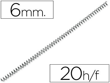 YOSAN - ESPIRAL METALICO NEGRO PASO 56 4:1 6 MM CALIBRE 1,00 MM (Ref.3034EMN06)