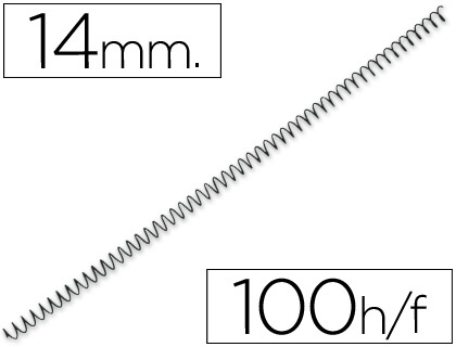 YOSAN - ESPIRAL METALICO NEGRO PASO 64 5:1 14 MM CALIBRE 1,00 MM (Ref.3034E4N14)