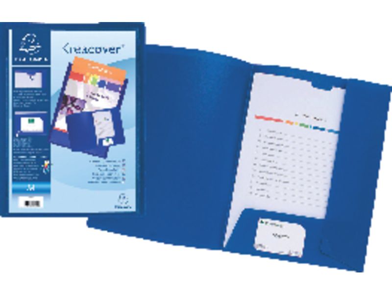 EXACOMPTA - Dossier de presentacion A4 Cartoncillo Con fastener con lomo Azul (Ref.43502E)