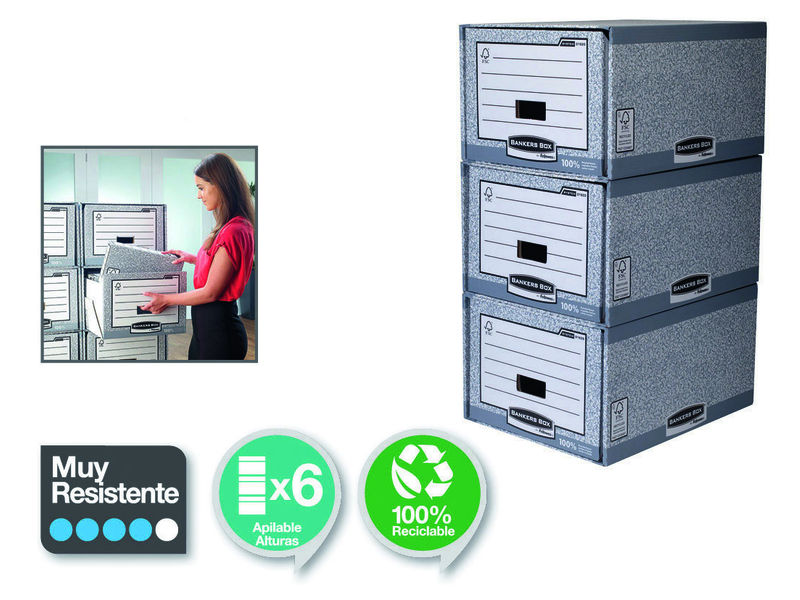 FELLOWES - Cajon archivo modular 330X535X290 A4 Cartón reciclado (Ref.01820EU)