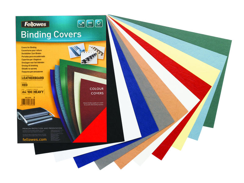 FELLOWES - Pack de 100 Portadas Delta Cuero Azul A4 250 Gr. (Ref.5371305)