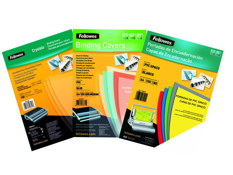 FELLOWES - Pack de 100 Portadas Pvc Transparente Cristal A3 200 Micras (Ref.53764)