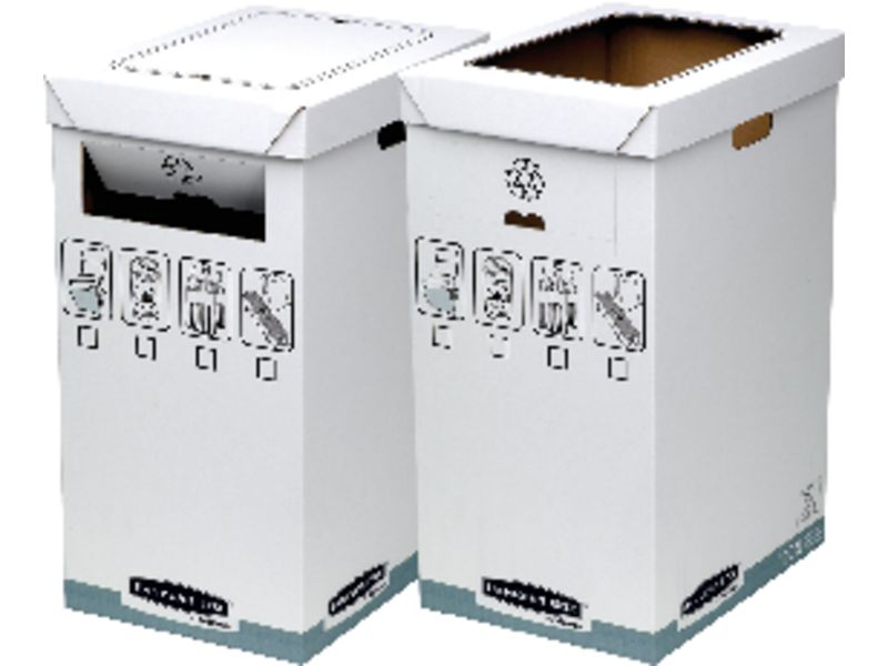 FELLOWES - Papelera reciclaje De Cartón 90L Rojo (Ref.0193201)